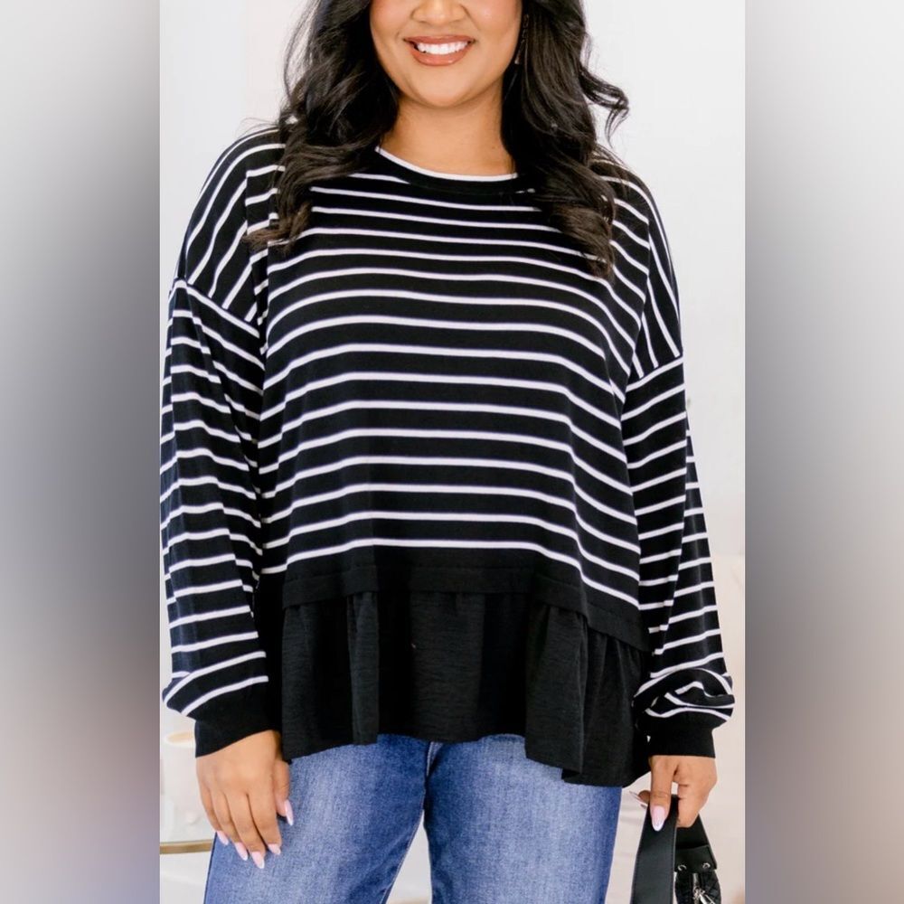 Chic Soul Hard At Work Top Pink/Brown 1X NWT IN PACKAGE
